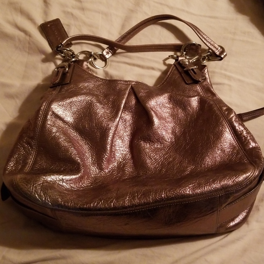 Metallica bronze coach purse